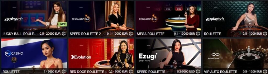 Live dealer games available at 1xbet casino