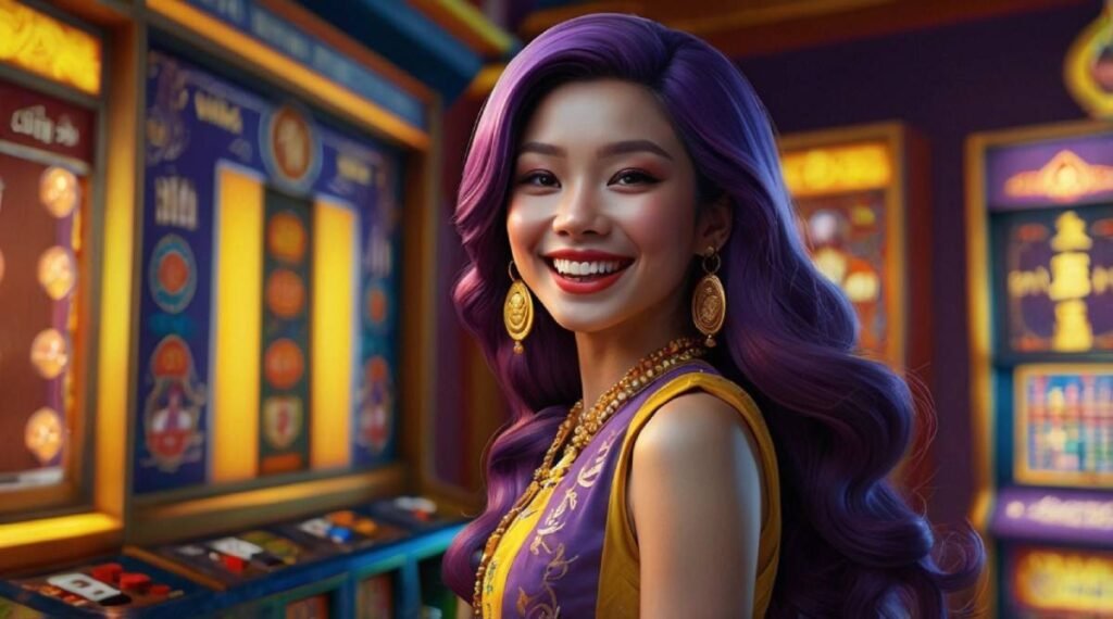 A thai lady ina virtual casino representing the best casino slot games thailand