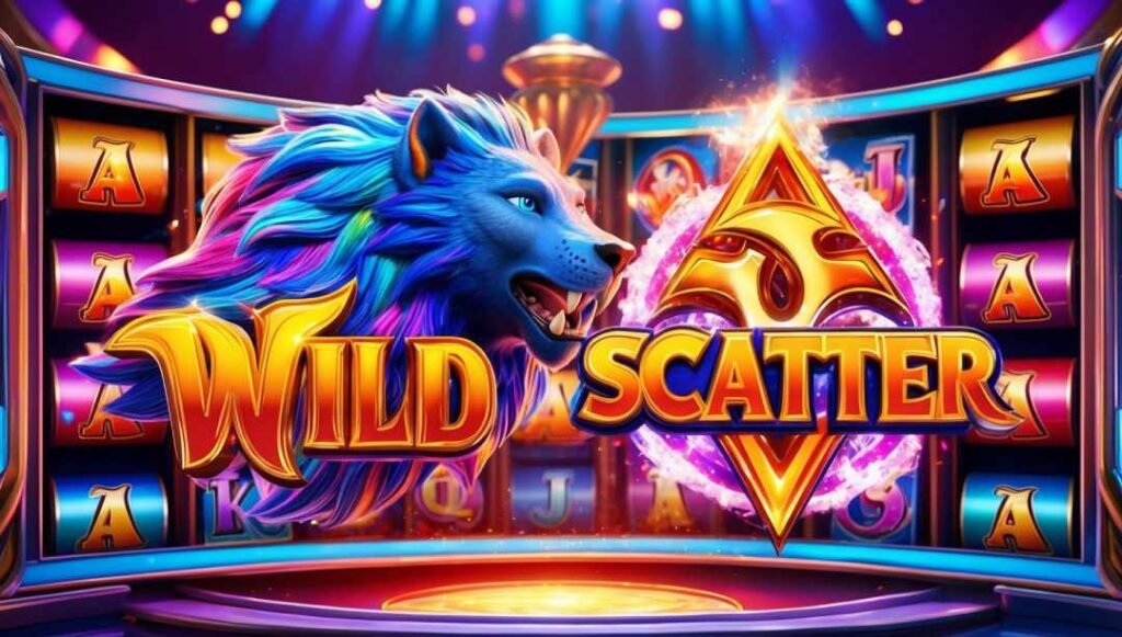Wild and scatter symbol showcasing how to win in slot games
