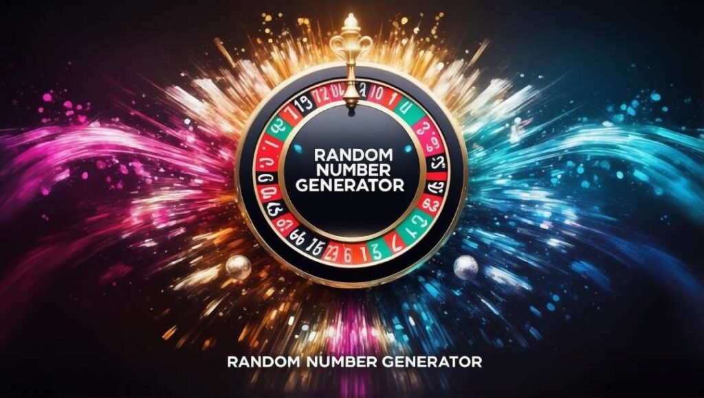 A roulette wheel with a splash of colours, representing random numbers generator