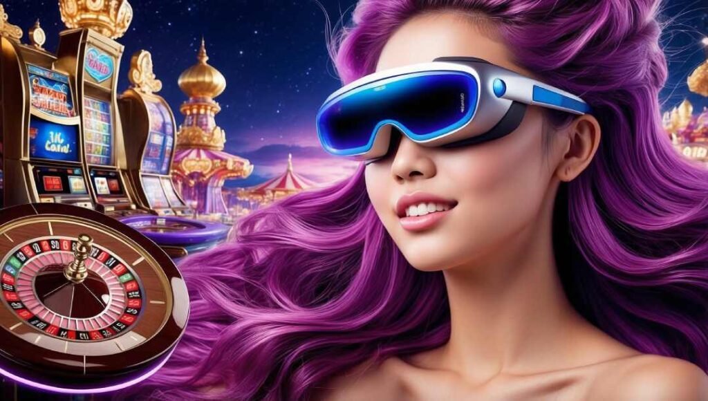 A Thai lady with VR-glasses showcasing virtual reality casinos