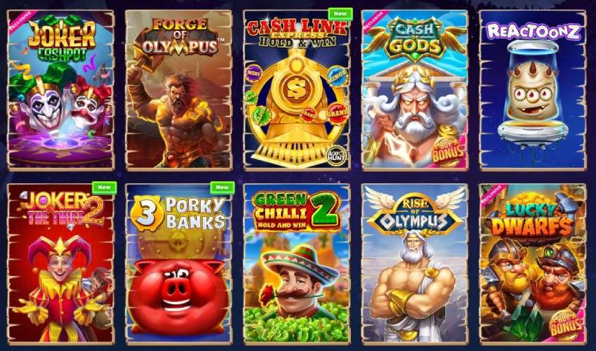 a screenshot of slots games available at Wazamba casino Thailand